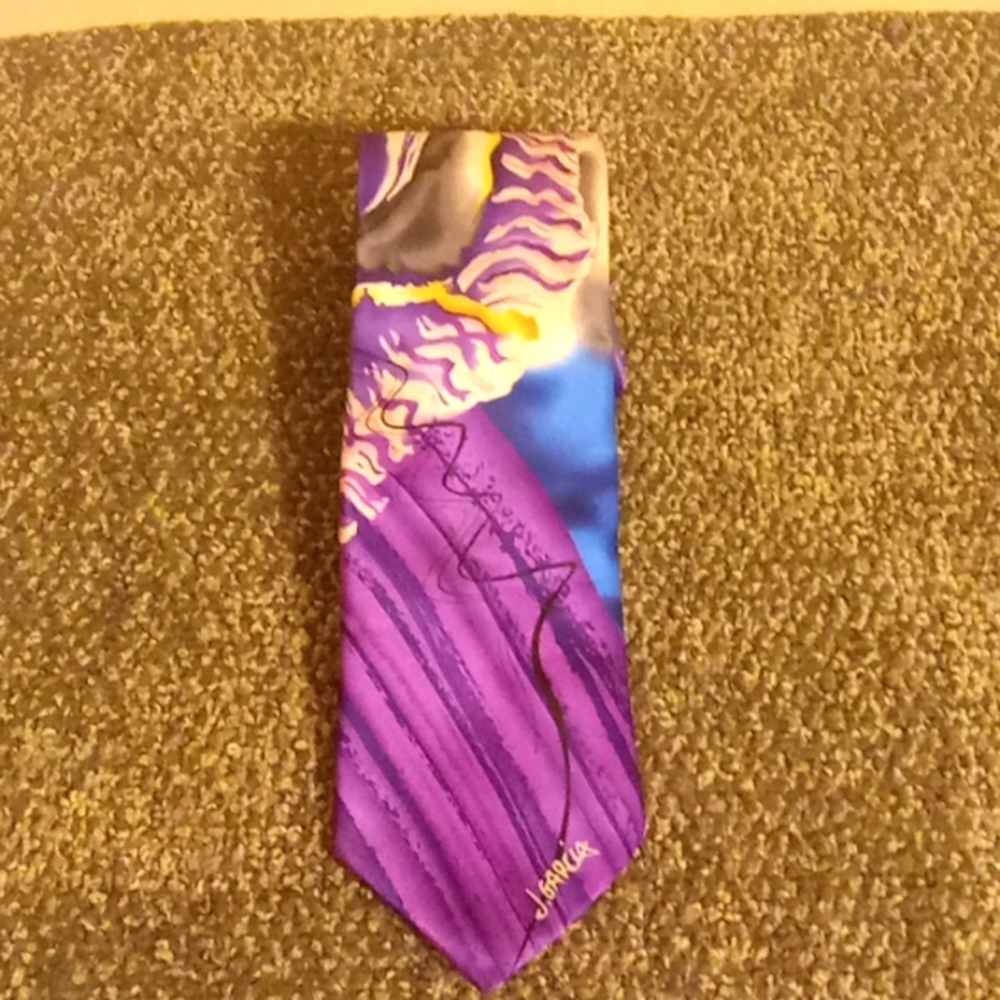 J. Garcia Purple satin 100% silk tie collectors addition